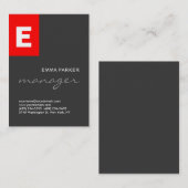 グレースタイリッシュレッドホワイトモノグラムプロフェッショナル 名刺 (正面/裏面)