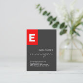 グレースタイリッシュレッドホワイトモノグラムプロフェッショナル 名刺 (スタンド正面)