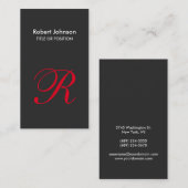 グレースタイリッシュレッドモノグラム名刺 名刺 (正面/裏面)