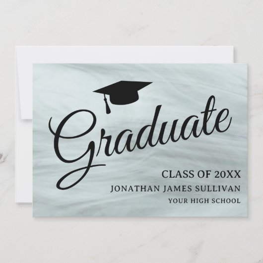 グレースタイリッシュ写真の卒業発表 案内状 (正面)