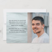 グレースタイリッシュ写真の卒業発表 案内状 (裏面)