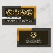 グレースタイリッシュ金ゴールドフレームの便利屋 名刺 (正面/裏面)