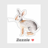 グレースタイリッシュ&ブラウン動物うさぎステッカー シール (シート)