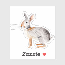 グレースタイリッシュ&ブラウン動物うさぎステッカー シール