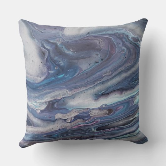グレースタイリッシュ、ブルー、パープル抽象デザイン クッション (裏面)