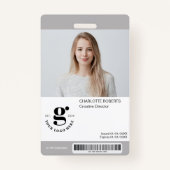 グレースタッフフォトIDバッジ(バーコード付き) バッジ (正面)