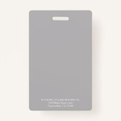 グレースタッフフォトIDバッジ(バーコード付き) バッジ (裏面)