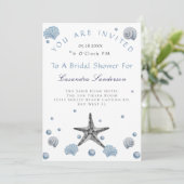 グレースターフィッシュブルーシェルビーチブライダルシャワー 招待状 (スタンド正面)