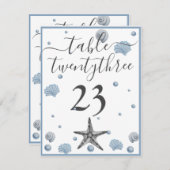 グレースターフィッシュブルーシェルビーチ結婚式サンキューサンキュー サンキューカード (正面/裏面)