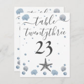 グレースターフィッシュブルーシェルビーチ結婚式 サンキューカード (正面/裏面)