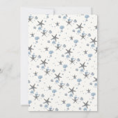 グレースターフィッシュブルーシェルビーチ結婚式 招待状 (裏面)