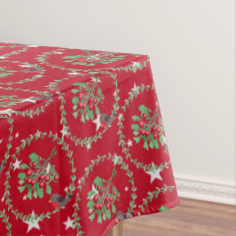 グレースターレッドロビンリースクリスマス テーブルクロス