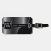 グレースチールモノグラム男らしエグゼクティブスタイル ラゲッジタグ (正面横)