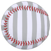 グレーストライプのとラベンダーの模様 ソフトボール (正面左)