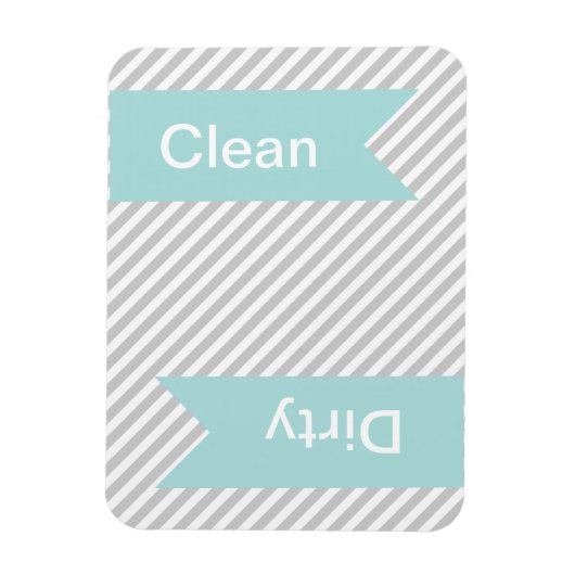 グレーストライプのクリーン – 汚れた食洗機磁石 マグネット (縦)