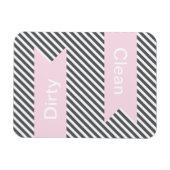 グレーストライプのクリーン – 汚れた食洗機磁石 マグネット (横)