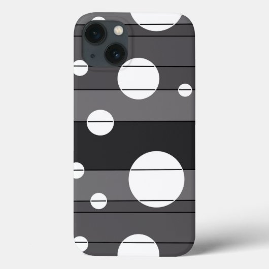 グレーストライプのドットとドット Case-Mate iPhoneケース (裏面)