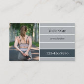 グレーストライプのフォトフィットネスパーソナルトレーナー 名刺 (正面)