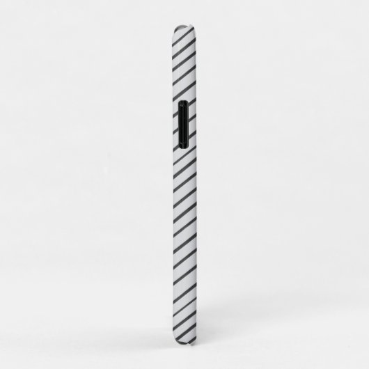 グレーストライプのホワイトパタパーソナライズされたーン Case-Mate iPhoneケース (裏面/右)