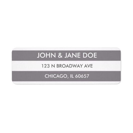 グレーストライプの差出人住所ラベル ラベル (正面)