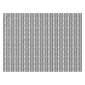 グレーストライプの白い幾何学模様 テーブルクロス (正面(横))