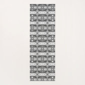 グレーストライプの白い幾何学模様 ヨガマット (裏面)