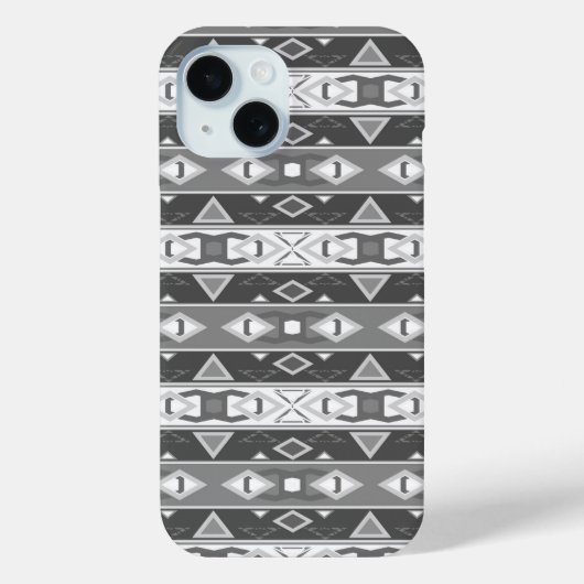 グレーストライプの白い幾何学模様 Case-Mate iPhoneケース (裏面)