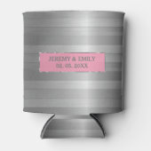 グレーストライプの色合いの 缶クーラー (正面)