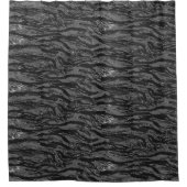 グレーストライプの迷彩シャワーカーテン シャワーカーテン (正面)