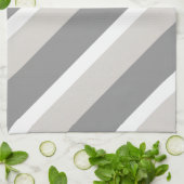 グレーストライプの キッチンタオル (折り畳み)