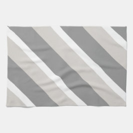 グレーストライプの キッチンタオル