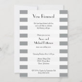 グレーストライプの、線、パタストライプのーン、誓の更新 招待状 (正面)