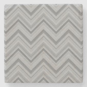 グレーストライプジグザグ模様 ストーンコースター (正面)