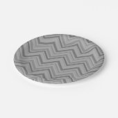 グレーストライプジグザグ模様 ペーパープレート (アングル)
