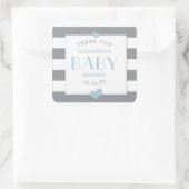 グレーストライプベビーシャワー スクエアシール (バッグ)