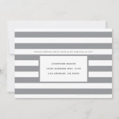 グレーストライプライトブルー男の子ベビーシャワーbyメール 招待状 (裏面)