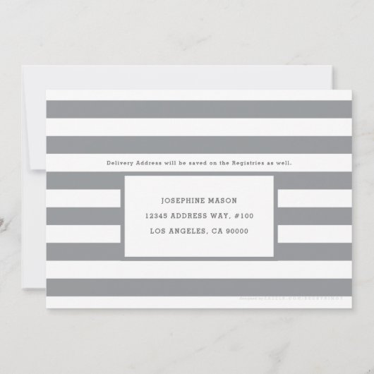グレーストライプライトブルー男の子ベビーシャワーbyメール 招待状 (裏面)