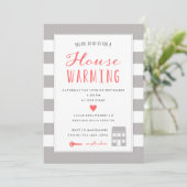 グレーストライプ引っ越し祝いパーティーパーティー 招待状 (スタンド正面)