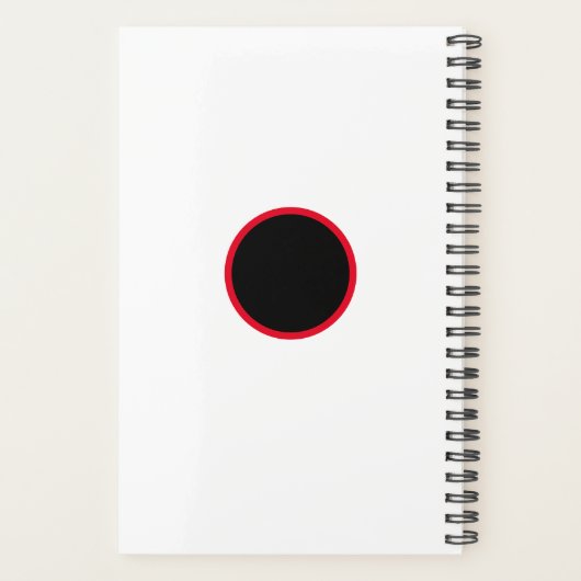 グレーストライプ白黒赤い円イニシャル プランナー手帳 (裏面)