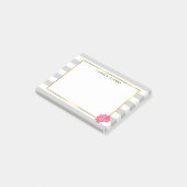 グレーストライプ&ピンク牡丹 ポストイット (アングル)