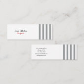 グレーストライプ、白ストライプ色、パタストライプのーン スキニー名刺 (正面/裏面)