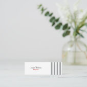 グレーストライプ、白ストライプ色、パタストライプのーン スキニー名刺 (スタンド正面)