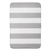 グレーストライプ、白ストライプ色、パタストライプのーン バスマット (正面縦)