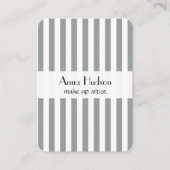 グレーストライプ、紫ストライプ色、パタストライプのーン 名刺 (正面)