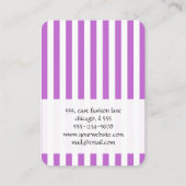 グレーストライプ、紫ストライプ色、パタストライプのーン 名刺 (裏面)