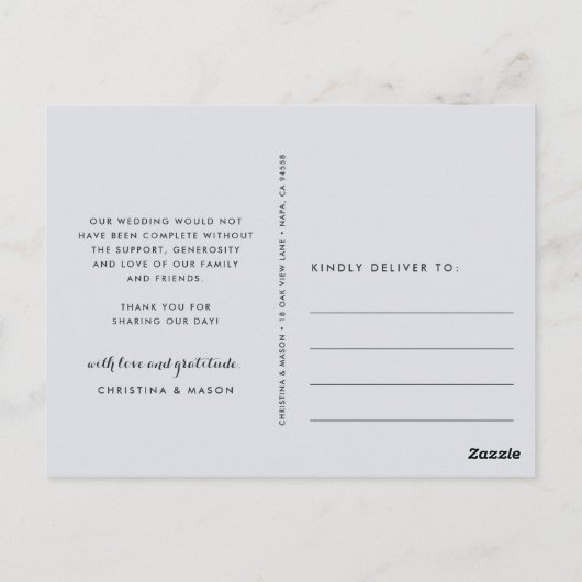 グレーストライプ |結婚さんの写真 ポストカード (裏面)