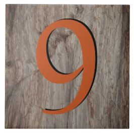 グレーストーンの上にある銅のグローハウス番号タイル9 タイル