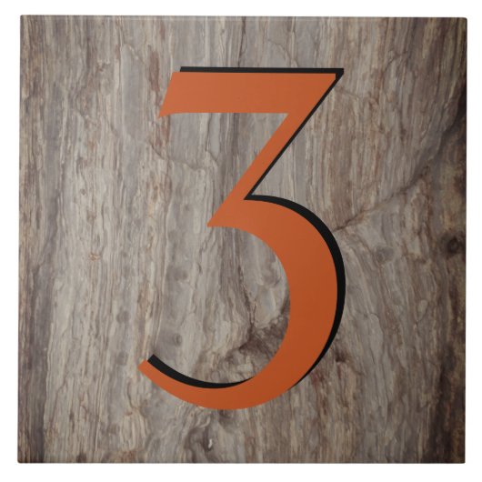 グレーストーンの上の銅製グローハウス番号タイル3 タイル (正面)