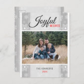 グレースノーフレーククリスマスフォトホリデー インビテーションポストカード (正面/裏面)