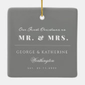 グレースノーフレークスフレモダンームホリデー結婚ズの写真 セラミックオーナメント (裏面)